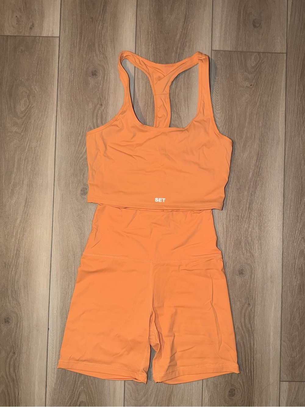 SET Active Orange Sportbody Set - Sports Bra and Bike Shorts